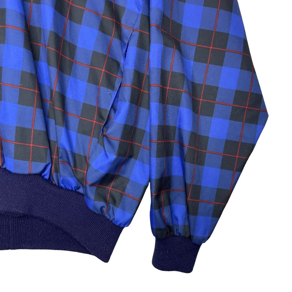 Sunderland of Scotland Size L Classic Pullover Vintage Tartan Plaid blue Nylon - Picture 5 of 10